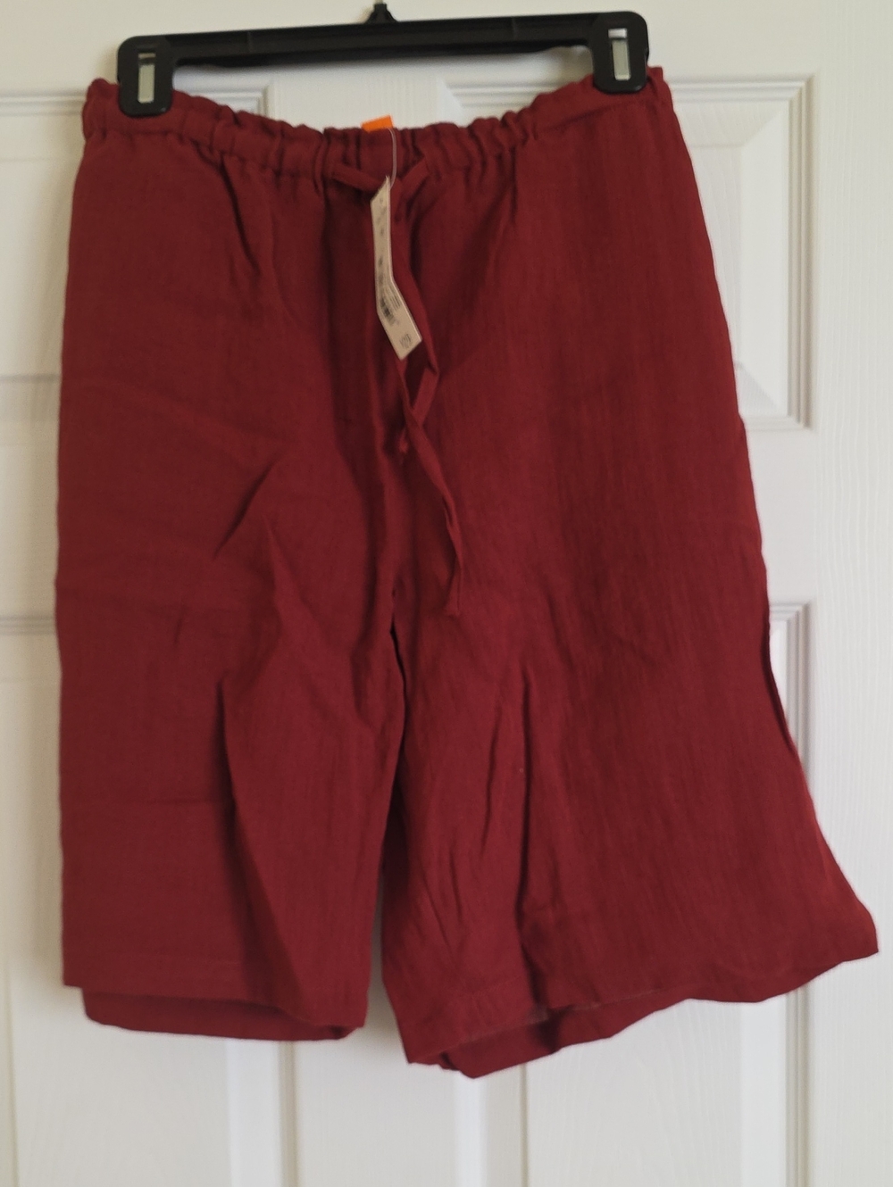 Women's Relaxed Drawstring Shorts in Deep Red